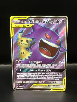 Pokemon Gengar & Mimikyu GX Sun & Moon Team Up 164/181 Full Art Card - Image 1