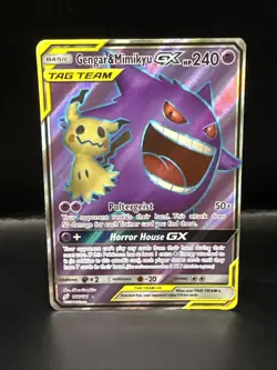 Pokemon Gengar & Mimikyu GX Sun & Moon Team Up 164/181 Full Art Card - Image 4