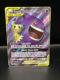 Pokemon Gengar & Mimikyu GX Sun & Moon Team Up 164/181 Full Art Card - Image 5