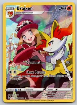 Braixen TG01/TG30 SWSH12: Silver Tempest Trainer Gallery NM Pokemon Card TCG - Image 1