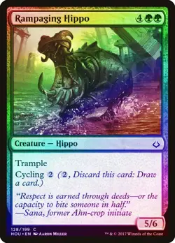 Rampaging Hippo Foil Hour of Devastation Light Play MTG Magic DNA GAMES - Image 1