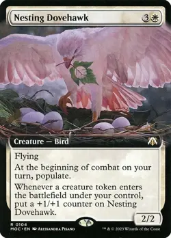 Magic The Gathering MTG NESTING DOVEHAWK EXTENDED ART March of the Machine NM - Image 1