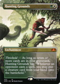 Hunting Grounds (Borderless Alternate Art) Dominaria Remastered - Near Mint - Image 1