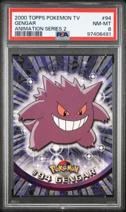 PSA 8 GENGAR #94 TOPPS 2000 POKEMON TV ANIMATION SERIES 2 - Image 3