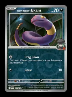 Team Rocket's Ekans Reverse Holo Common SV10: Destined Rivals 112/182 NM Pokemon - Image 1