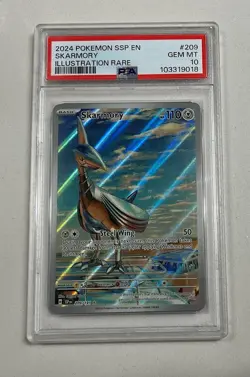 Pokemon Skarmory Surging Sparks Illustration Rare #209 PSA 10 Gem Mint - Image 1