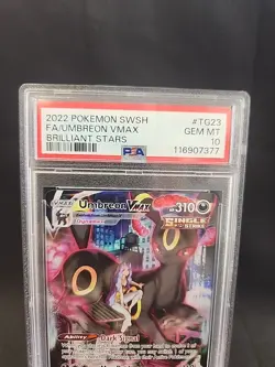 2022 POKEMON SWORD & SHIELD BRILLIANT STARS #TG23 FULL ART/ UMBREON VMAX PSA 10 - Image 2
