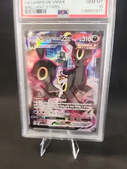 2022 POKEMON SWORD & SHIELD BRILLIANT STARS #TG23 FULL ART/ UMBREON VMAX PSA 10 - Image 3