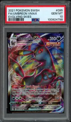 2021 Pokemon SWSH Evolving Skies Umbreon Vmax 095/203 PSA 10 Gem Mint - Image 1