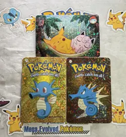 Pokemon Stickers Pocket Monsters Vintage Vending machine Shiny Holo Prism Set 3x - Image 2