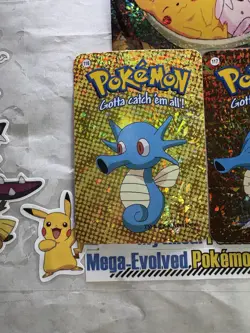 Pokemon Stickers Pocket Monsters Vintage Vending machine Shiny Holo Prism Set 3x - Image 5