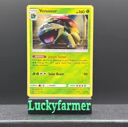 2017 Pokemon SM Shining Legends Venusaur Reverse Holo 3/73 Uncommon NM - Image 1