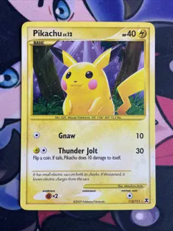 Pokemon TCG Pikachu 112/111 Rising Rivals Secret Rare Holo Lp+ - Image 1