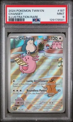 Chansey 187/167 Illustration Rare Sv06: Twilight Masquerade Pokemon TCG PSA 9 MT - Image 1