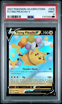 PSA 9 - 2021 Pokemon Celebrations 006 Flying Pikachu V - Image 1