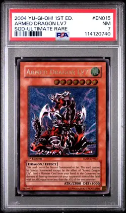 2004 YU-GI-OH! SOD-SOUL OF THE DUELIST #EN015 ARMED DRAGON LV7 PSA 7 - Image 1
