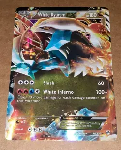 96/135 White Kyurem EX Rare Holo: Pokemon Trading Card Game BW-08 Plasma Storm - Image 1