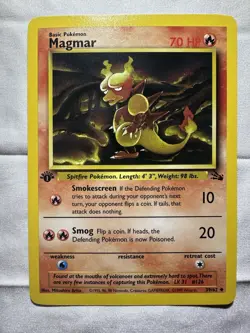 Pokemon TCG Magmar Base Fossil Set, 1st Edition Uncommon Card 39/62 MINT - Image 1