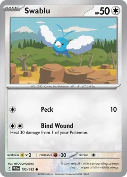 Swablu 152/182 | Paradox Rift | Common Non Holo | NM Pokemon Card - Image 1