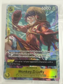 One Piece Monkey D. Luffy Alt Art Promo Card - SR - OP07-109 - NM Sealed - Image 1
