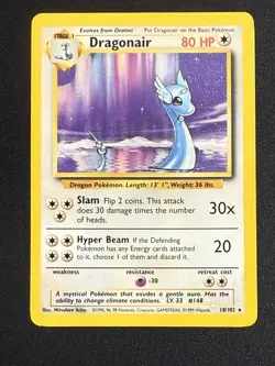 Pokemon TCG Dragonair Base Set Unlimited Rare Card 18/102 LP Condition - Image 1
