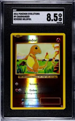 Pokemon TCG Charmander 9/108 Reverse Holo Card XY Evolutions 2016 Sgc8.5 NM/MT+ - Image 1