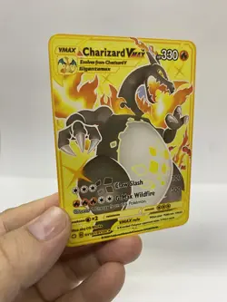 Charizard Vmax Gold Metal Pokemon Card-Collectible Gift Display！NICE - Image 1
