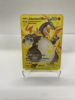Charizard Vmax Gold Metal Pokemon Card-Collectible Gift Display！NICE - Image 2