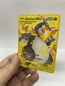 Charizard Vmax Gold Metal Pokemon Card-Collectible Gift Display！NICE - Image 3