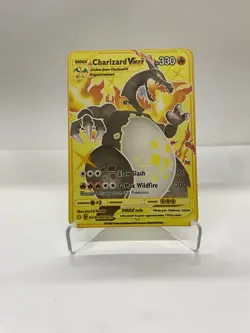 Charizard Vmax Gold Metal Pokemon Card-Collectible Gift Display！NICE - Image 4