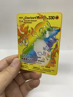 Charizard Vmax Gold Metal Pokemon Card-Collectible Gift Display！NICE - Image 2