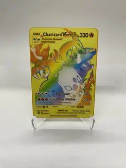 Charizard Vmax Gold Metal Pokemon Card-Collectible Gift Display！NICE - Image 4