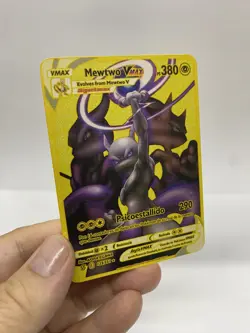 Mewtwo Vmax Gold Metal Pokemon Card-Collectible Gift Display！Christmas NICE - Image 5