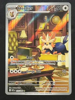 Pokemon TCG Herdier White Flare Illustration Rare Card 155/086 NM - Image 1