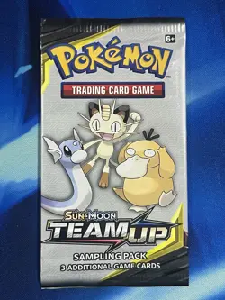 SEALED Team Up Sample Booster Pack Fun Pack 3 Card Pokemon Sun And Moon - Image 1