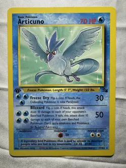 Pokemon Fossil Articuno 17/62 1st Edition Rare Card 1999 - Image 1