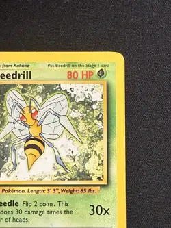 Pokemon TCG Beedrill Card 17/102 Base Set Rare, Unlimited, LP Condition - Image 3