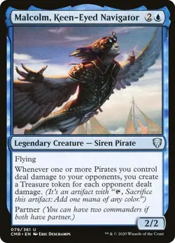 Malcolm, Keen-Eyed Navigator 79 CMR MTG Blue Siren Pirate Flying Partner NM 2020 - Image 1