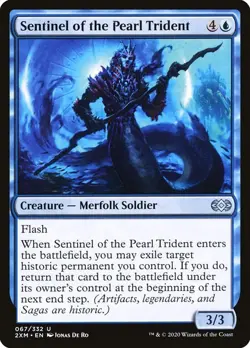 Sentinel of the Pearl Trident 67 2XM MTG Blue Merfolk Soldier Flash Foil Ro NM - Image 1
