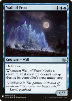 Wall of Frost 56 PLST MM3 Blue Creature Defender Uncommon Bierek 2017 NM EN MTG - Image 1