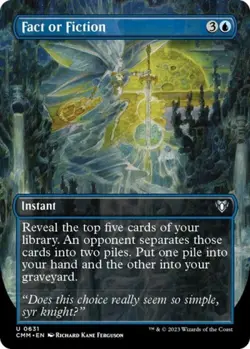 Fact or Fiction (Borderless) - Near Mint MTG Commander Masters - Image 1
