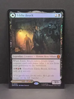 Eddie Brock Venom MTG Magic Marvel Spider-Man Mythic PreRelease FOIL Promo NM - Image 1