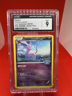 2012 Pokemon Dark Explorer Espeon C. Holo National Championship #48 CGC MINT 9 - Image 1