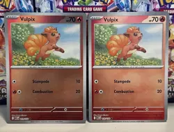 (Set Of 2) Pokemon Mega Evolution Reverse Holo Card - Vulpix (019/132) - Image 1