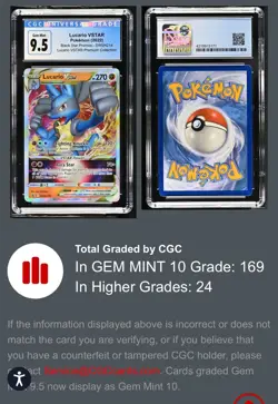Low Pop! Lucario VSTAR SWSH214 Holo Pokemon Sword & Shield Promo - CGC 9.5 (10) - Image 5