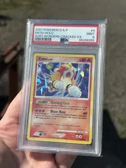 PSA Graded Entei Suicune & Raikou Cracked Ice Holo Secret Wonders Pokemon TCG - Image 4