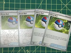 Pokemon TCG 4x Great Ball Playset 183/193 SV02: Paldea Evolved Regular & Reverse - Image 1