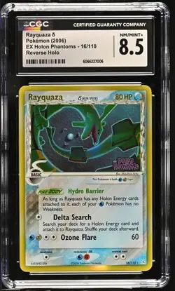 CGC 8.5 RAYQUAZA 16/110 EX HOLON PHANTOMS REVERSE HOLO STAMPED POKEMON NM/ MINT+ - Image 1