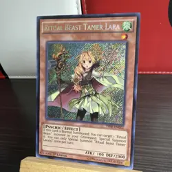 Yugioh Ritual Beast Tamer Lara 1st Edition Secret Rare THSF-EN022 NM +BONUS HOLO - Image 2