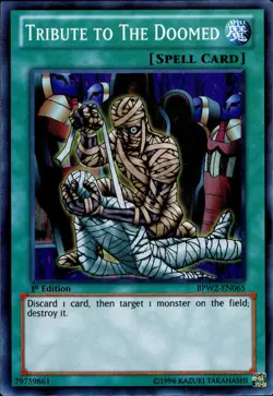Yugioh Tribute to The Doomed BPW2-EN065 Super Rare 1st Ed LP - Image 1